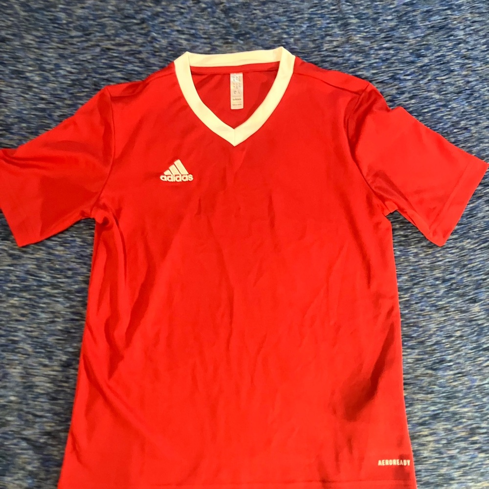 Adidas Red and White Performance Jersey